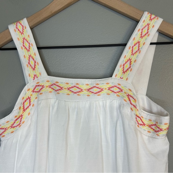 Blue Rain Girl’s Embroidered White Sleeveless Dress, Size 10 - Picture 4 of 11